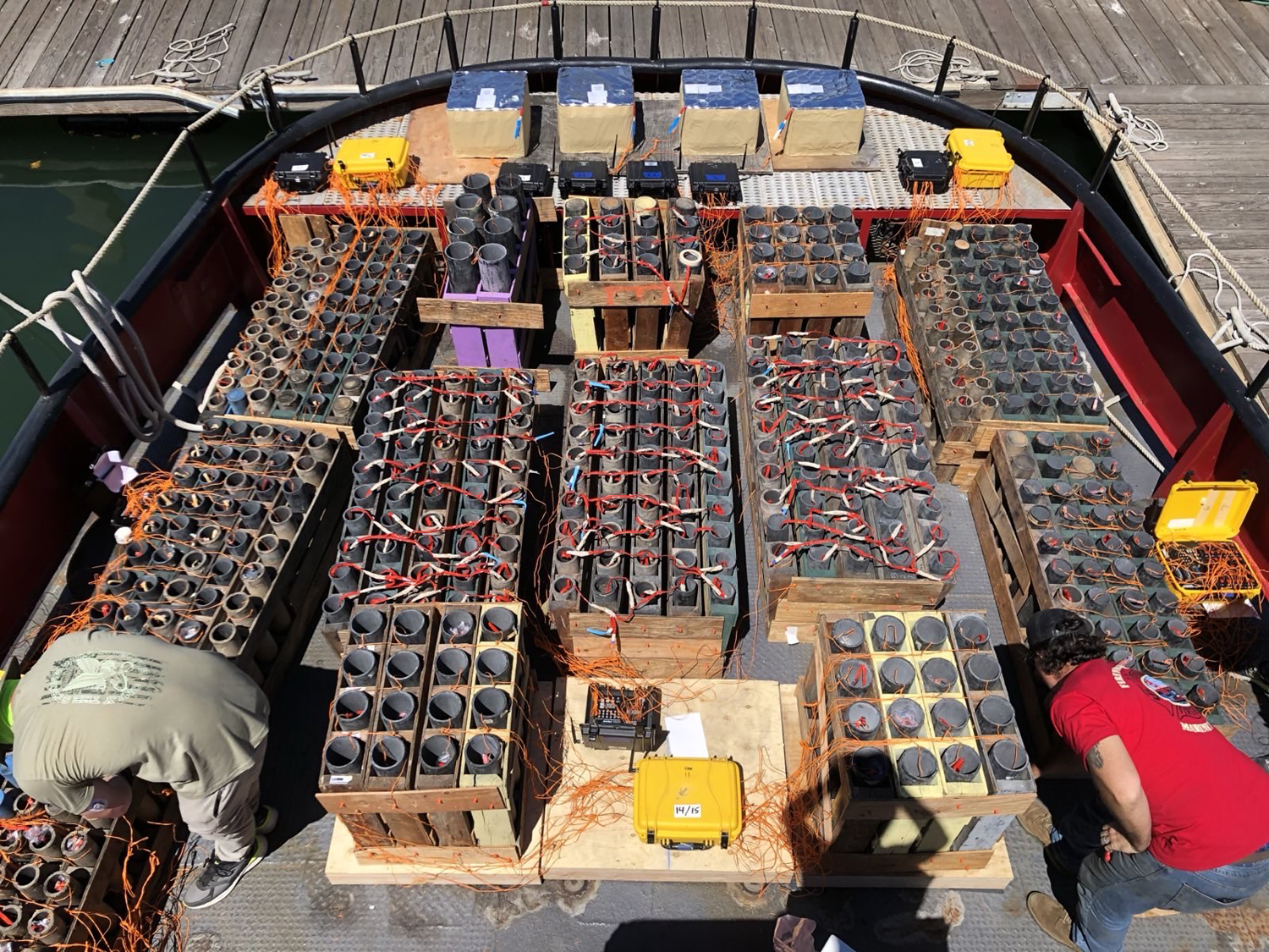 Fireworks mortars on the Guardian's deck